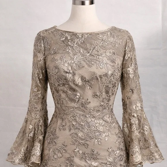 SOLD: Calvin Klein Lace Midi Dress | Carolyn Bessette–Inspired Quiet Luxury - Picture 5 of 6